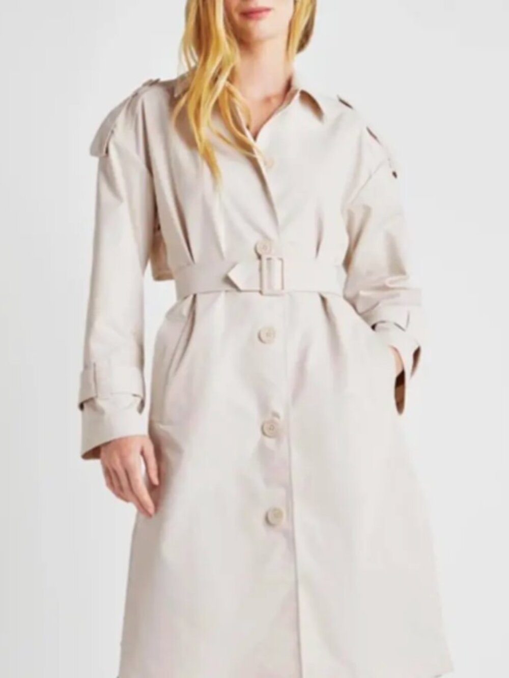 Splendid Ivory Beige Trench Coat